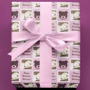 Papier Cadeau Photo personnalisée Ours Teddy