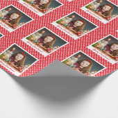 Papier Cadeau Photo personnalisée rouge Joyeux Noël (Coin)