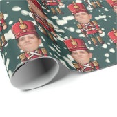 Papier Cadeau Photo personnalisée Visage Noël Nutcracker Envelop (Coin rond)