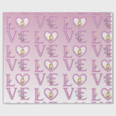 Papier Cadeau Photo personnelle du Joyeux Valentin (Plat)