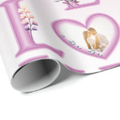 Papier Cadeau Photo personnelle du Joyeux Valentin (Coin rond)