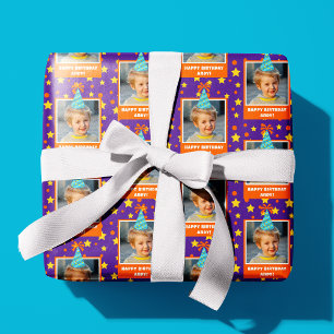 Papier Cadeau Photo pour enfant personnalisée Joyeux anniversair