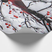 Papier Cadeau Photo Red Cardinal Snow Tree (Coin)