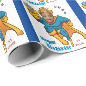 Papier Cadeau Photo spéciale Superhero Extraordinaire Flying Bir (Coin rond)