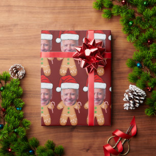 Papier Cadeau Photo sur mesure Gingembre Joe biden Noël