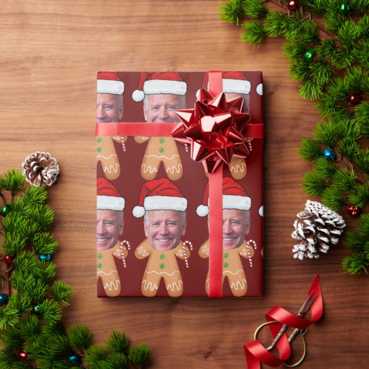 Papier Cadeau Photo sur mesure Gingembre Joe biden Noël (Cadeau de vacances)