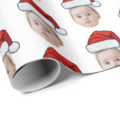 Papier Cadeau Photo sur mesure Santa Hat Noël (Coin rond)
