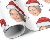 Papier Cadeau Photo sur mesure Santa Hat Noël (Coin rond)