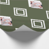 Papier Cadeau Photo verte moderne Imprimer Noël (Coin)