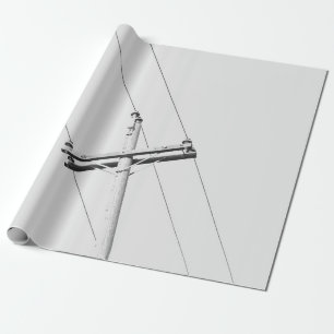 PAPIER CADEAU PHOTOGRAPHIE À FAIBLE ANGLE DU POST ÉLECTRIQUE GRI