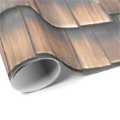 Papier Cadeau Photographie abstraite âgée de bardeaux en bois (Coin rond)