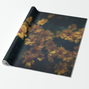 PAPIER CADEAU PHOTOGRAPHIE DE BOKEH DES FLEURS JAUNES