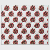 Papier Cadeau Photographie de cerises rouges fraîches dans un bo (Plat)