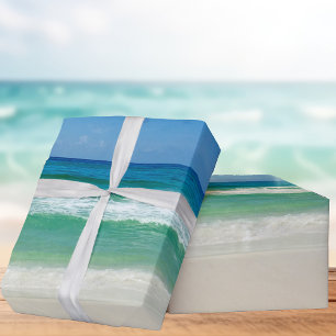 Papier Cadeau Photographie de plage Ciel bleu avec vagues