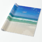 Papier Cadeau Photographie de plage Ciel bleu avec vagues (Déroulé)