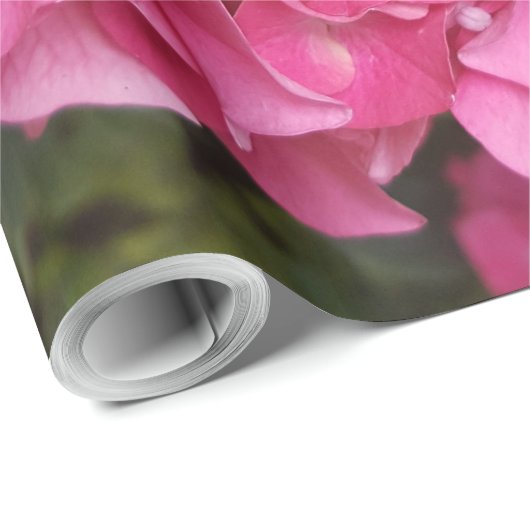 Papier Cadeau Photographie florale rose Nature (Coin rond)
