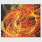 Papier Cadeau PHOTON CRAZY Abstrait Jaune Orange Fractal Fils (Plat)