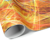 Papier Cadeau PHOTON CRAZY Abstrait Jaune Orange Fractal Fils (Coin rond)
