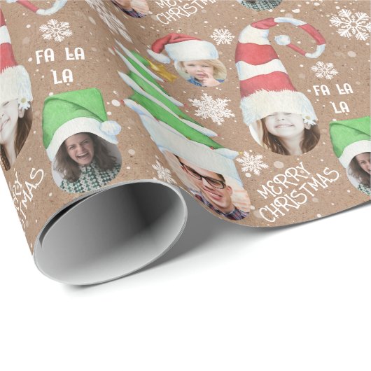 Papier Cadeau Photos amusantes Joyeux Noël Nouveauté (Coin rond)