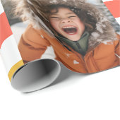 Papier Cadeau Photos de famille | À damiers Noël (Coin rond)