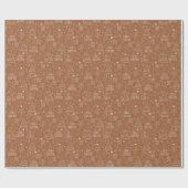 Papier Cadeau Photos de Noël blanc sur Brown (Plat)