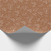 Papier Cadeau Photos de Noël blanc sur Brown (Coin)