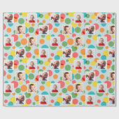 Papier Cadeau Photos et garçons Pois Anniversaire (Plat)