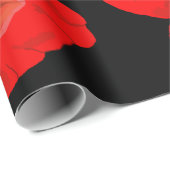 Papier Cadeau Photos rouges sur arrière - plan noir (Coin rond)