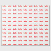 Papier Cadeau Phrase Word des cloches rouges (cloches cloches) (Plat)