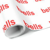 Papier Cadeau Phrase Word des cloches rouges (cloches cloches) (Coin rond)