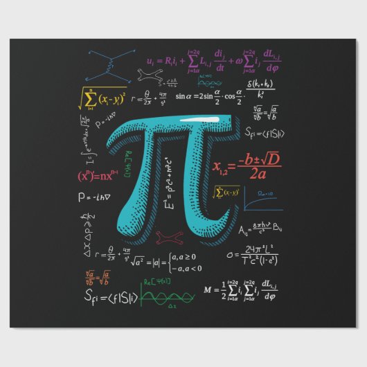 Papier Cadeau Pi Day Math Equation Mathématique Enseignant Étudi (Plat)