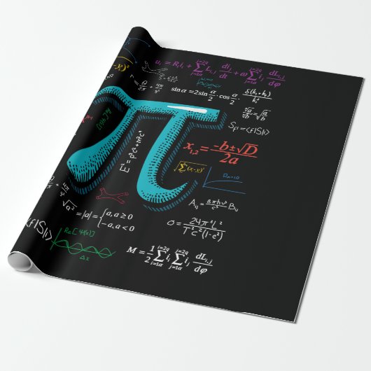 Papier Cadeau Pi Day Math Equation Mathématique Enseignant Étudi (Déroulé)