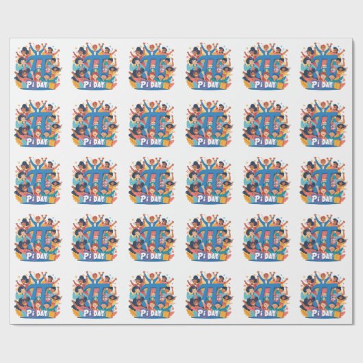 Papier Cadeau Pi Day Squad Celebration Design (Plat)