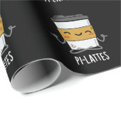 Papier Cadeau Pi-lattes Funny Latte Pilates Pun Dark BG (Coin rond)