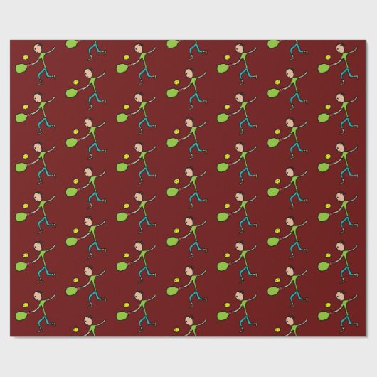 Papier Cadeau Pickleball (Plat)