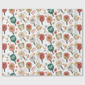 Papier Cadeau Pickleball Christmas themed with Paddle (Plat)