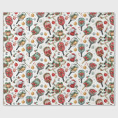 Papier Cadeau Pickleball Christmas themed with Paddle (Plat)