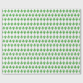 Papier Cadeau Pickleball Christmas Trees Green on White (Plat)