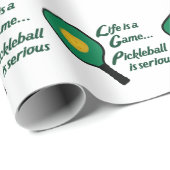 Papier Cadeau Pickleball est sérieux (Coin rond)