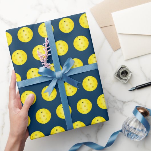 Papier Cadeau Pickleball Jaune Pickle Ball Patterned (Cadeaux)