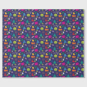 Papier Cadeau Pickleball 🎄 Joyeux Noël Enveloppement bleu mari (Plat)