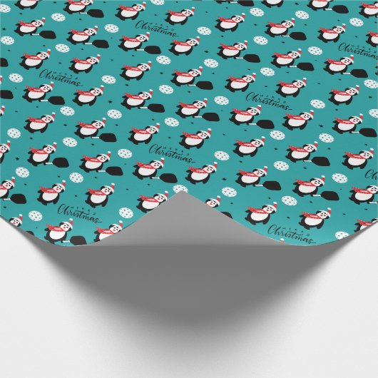 Papier Cadeau 🐧 Pickleball Joyeux Noël 🎁 papier à envelopper (Coin)