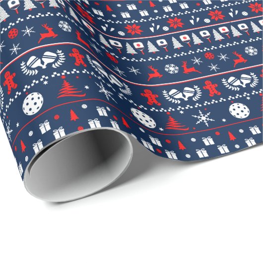 Papier Cadeau 😄 Pickleball 🎄 laide style Sweat de Noël (Coin rond)