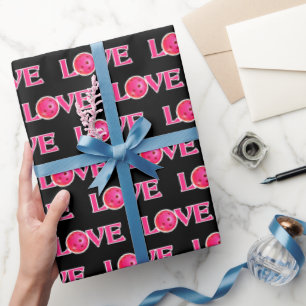 Papier Cadeau Pickleball Love Pink Pickleball Valentine