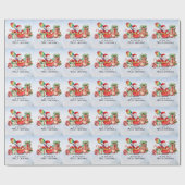 Papier Cadeau Pickleball Noël thème avec le Père Noël (Plat)