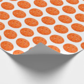 Papier Cadeau Pickleball orange sur blanc (Coin)