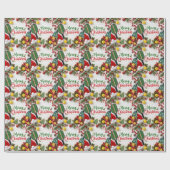 Papier Cadeau Pickleball thème de Noël (Plat)