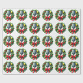 Papier Cadeau Pickleball thème de Noël (Plat)