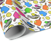 Papier Cadeau Pickleball Wrapping Paper (Coin rond)