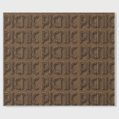 Papier Cadeau Picnic Funny Wicker Style Typographie Brown (Plat)